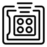 Induction cooker panel icon with four heating zones displaying heat levels vector
