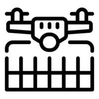 Drone scanning jail with security camera icon vector