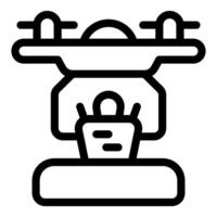Drone delivering food with wifi connection for tracking order vector