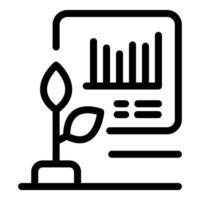 Small plant growing near a chart depicting growth vector