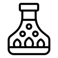 Laboratory flask experiment growing seeds in nutrient solution icon vector