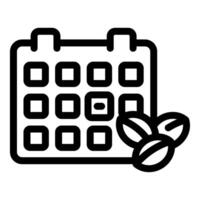 Calendar showing coffee bean delivery date with beans icon vector