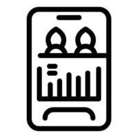 Smartphone showing online meeting with two participants analyzing charts vector