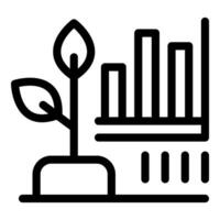 Plant growing with increasing bar graph showing business success vector