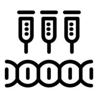 Gene editing experiment with test tubes and dna structure vector