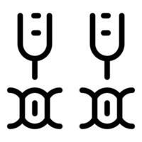 Tuning fork and sound wave vibrating showing frequency vector