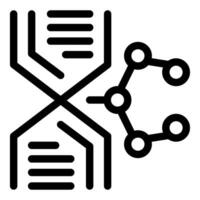 Dna structure connecting with molecule forming new data science innovation vector