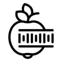 Apple with barcode scanning for information and tracking vector