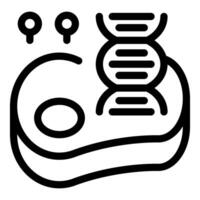 Laboratory is studying meat genetic modification icon vector