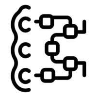 Data integration system connecting multiple sources icon vector