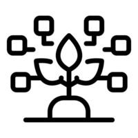 Plant growing while being programmed with digital blocks, artificial intelligence concept vector