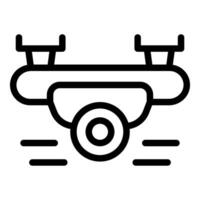 Drone flying and recording with camera icon vector