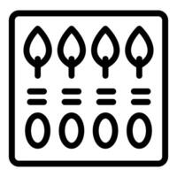 Gas stove top view with four burners for cooking vector