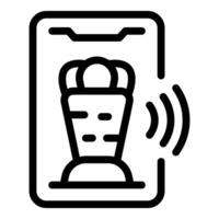 Smartphone showing kebab ordering app with wireless connection vector