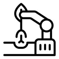 Robotic arm planting seedling for smart farm automation vector