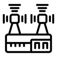 Router distributing signal through antennas icon vector