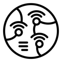 Global network connecting devices using wireless technology vector