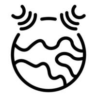Radio waves connecting earth icon showing global wifi signal vector