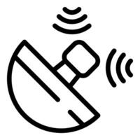 Satellite dish receiving broadcasting signals icon vector