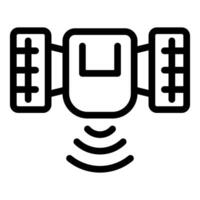 Autonomous tractor sending signal icon, smart farming technology symbol vector