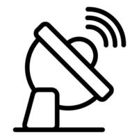 Satellite dish receiving signals from space for communication vector
