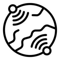 Global communication network connecting two points on earth vector