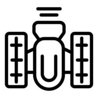 Smart farm tractor using gps navigation system icon vector