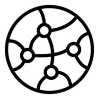 Global network connecting points around the world icon vector