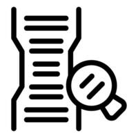 Magnifying glass analyzing dna structure icon illustration vector
