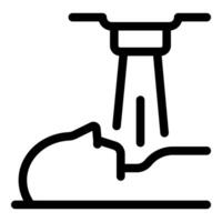 Drone scanning patient head for brain activity icon vector