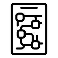 Algorithm development showing on tablet screen vector