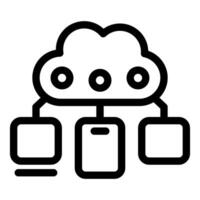 Cloud computing connecting devices icon showing network and technology vector