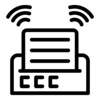 Fax machine receiving document using radio waves icon vector