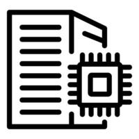 Server room hardware processing data with microchip vector