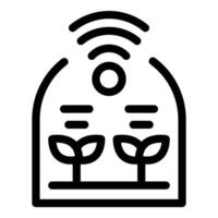 Smart farm greenhouse system controlling humidity and temperature vector