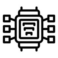 Modern processor chip managing data flow with connections vector