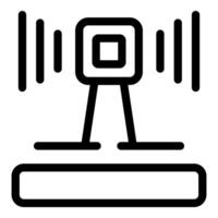 Parking sensor detecting car icon outline style vector