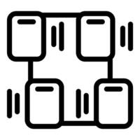 Decentralized network icon showing data sharing concept vector