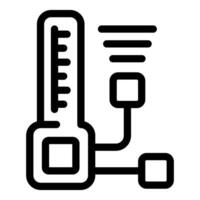 Digital medical thermometer showing increasing temperature outline icon vector
