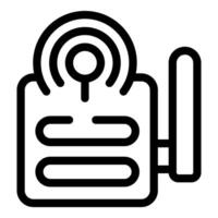 Wifi router emitting signal with antenna and buttons vector