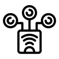 Router providing wireless connection to multiple devices vector