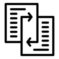 Data exchanging between two documents icon representing file transfer vector