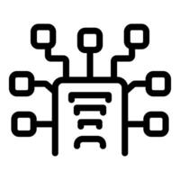 Data mining algorithm collecting information from multiple sources icon vector