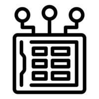 Electronic device with sensors collecting data icon vector