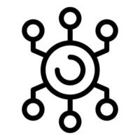 Network hub connecting nodes representing data sharing system vector