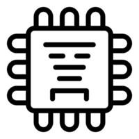 Electronic microchip icon representing computer hardware vector
