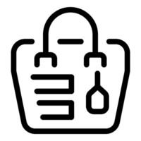 Shopping bag icon depicting adding items to online cart vector