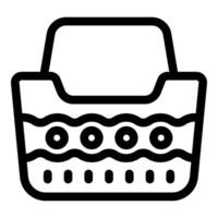 Laundry basket with wavy lines showing water level icon vector