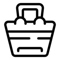 Shopping basket icon depicting purchasing and retail vector