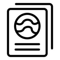 Passport for space travel showing planet with water waves vector